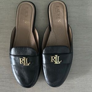 Lauren Ralph Lauren Black Leather Loafers
